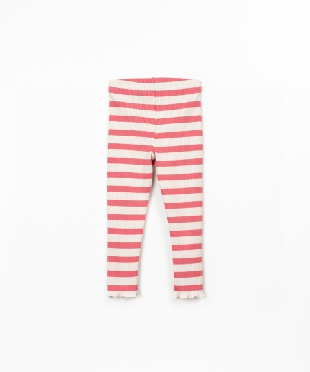 Leggings a righe in misto cotone e modal
