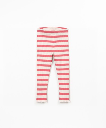 Striped leggings in cotton and modal blend