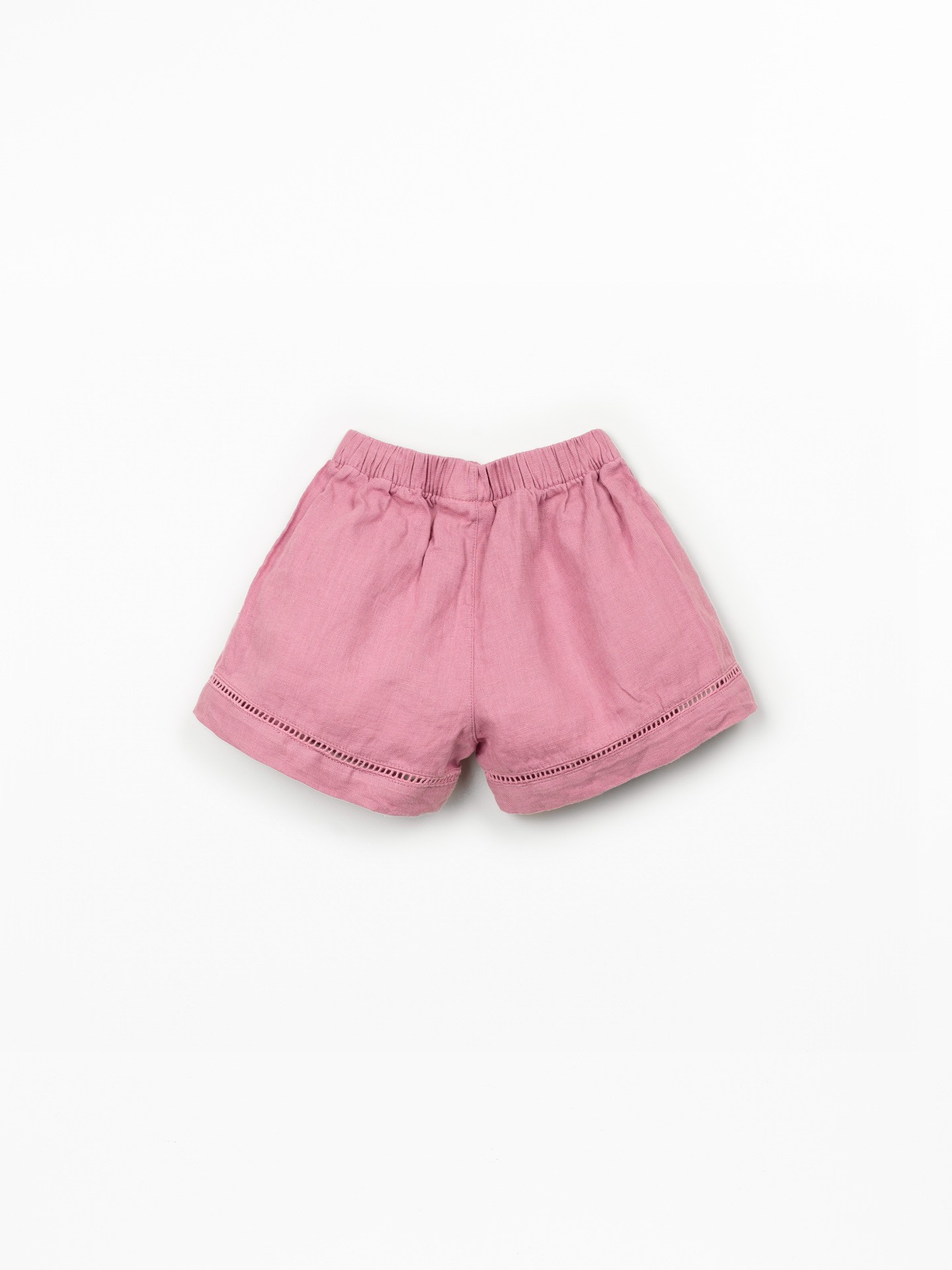 Pantaloncini in lino con cintura elastica