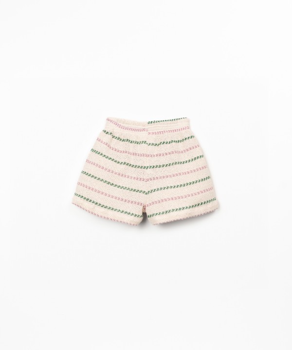 Shorts with Re(Play) yarn and striped pattern