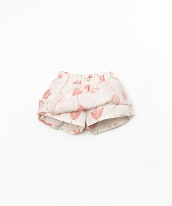 Organic cotton skort with tulip print