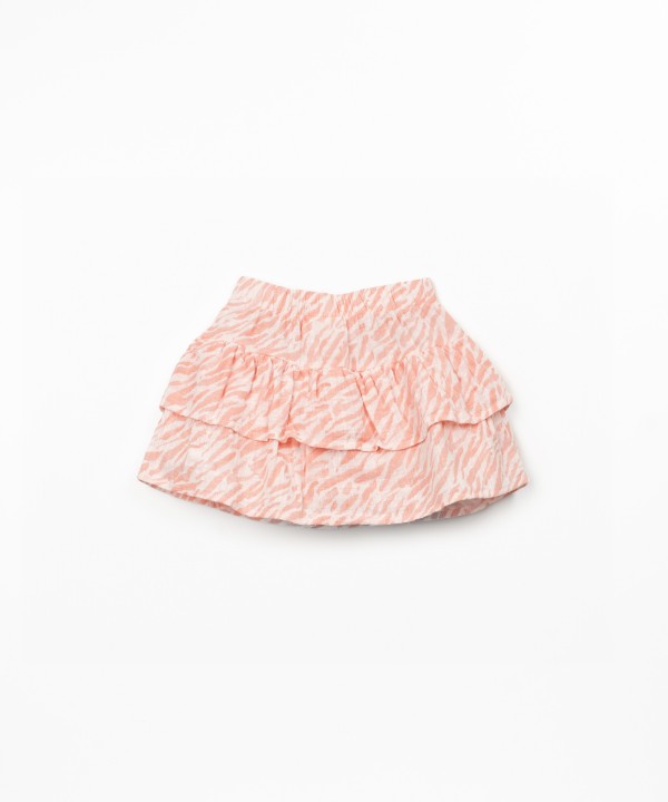 Skirt in organic cotton fabric with ruffles