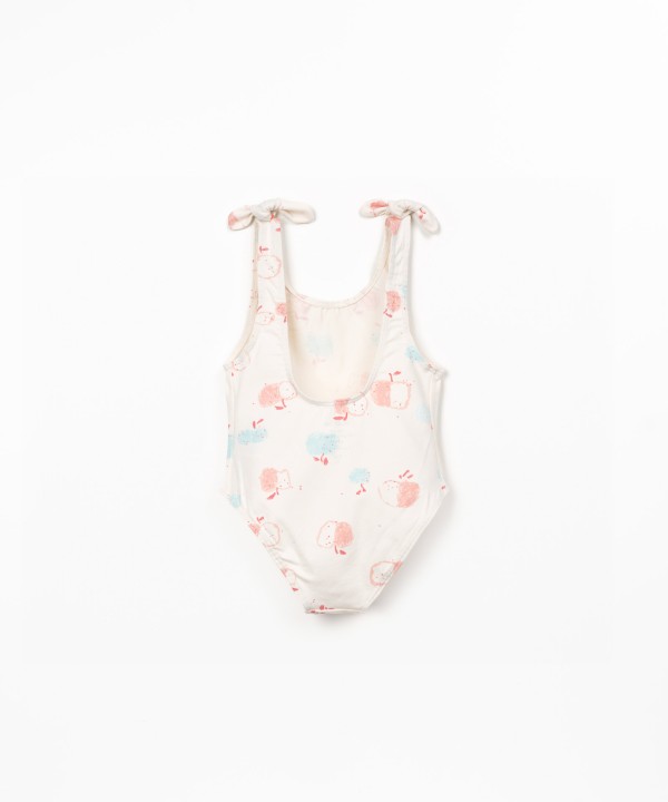 Printed swimsuit in organic cotton
