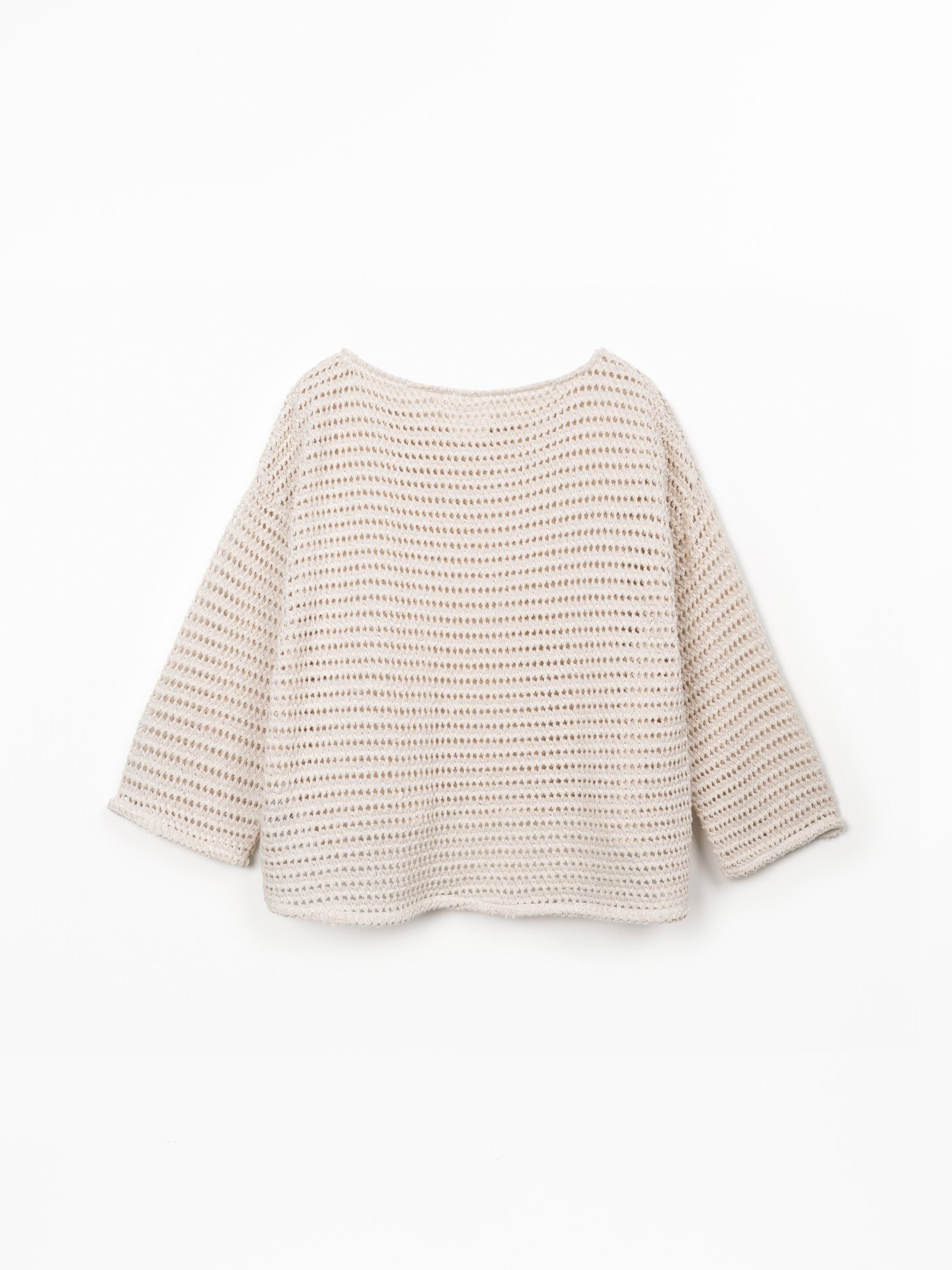 Knit sweater with recycled cotton