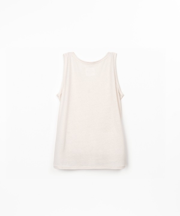 Knit top in organic cotton and linen