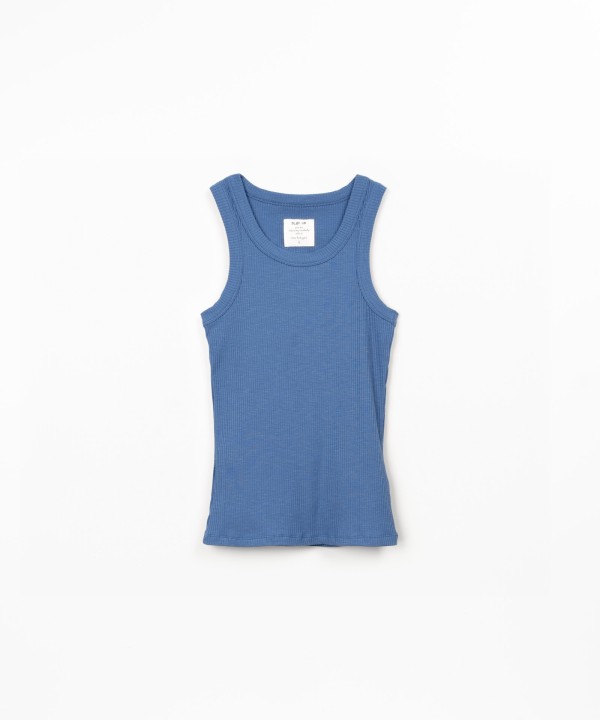 Sleeveless top in ribbed jersey