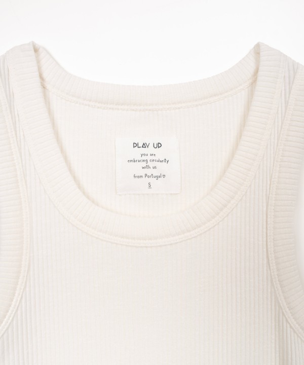 Sleeveless top in ribbed jersey