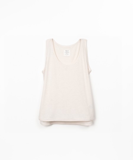 Knit top in organic cotton and linen