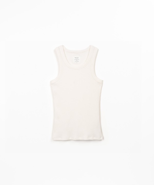 Sleeveless top in ribbed jersey