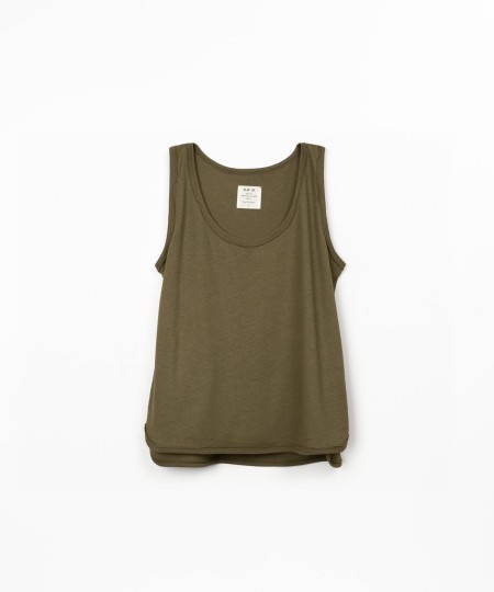 Jersey top in organic cotton and linen