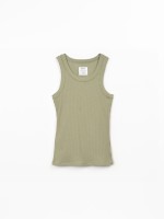 Sleeveless ribbed jersey top