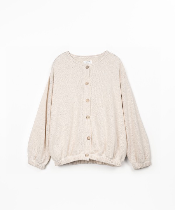 Knit jacket with coconut buttons