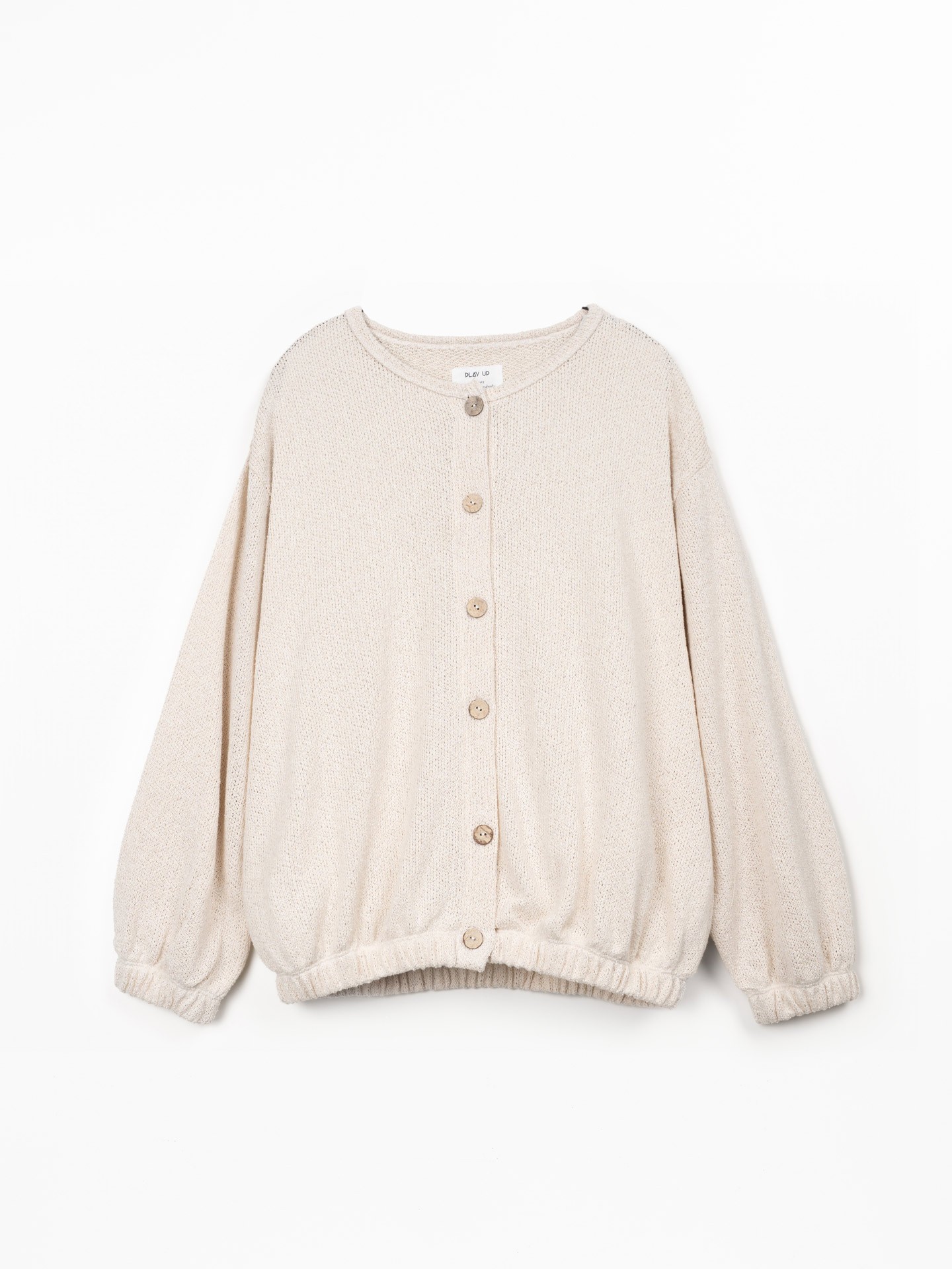 Knit jacket with coconut buttons