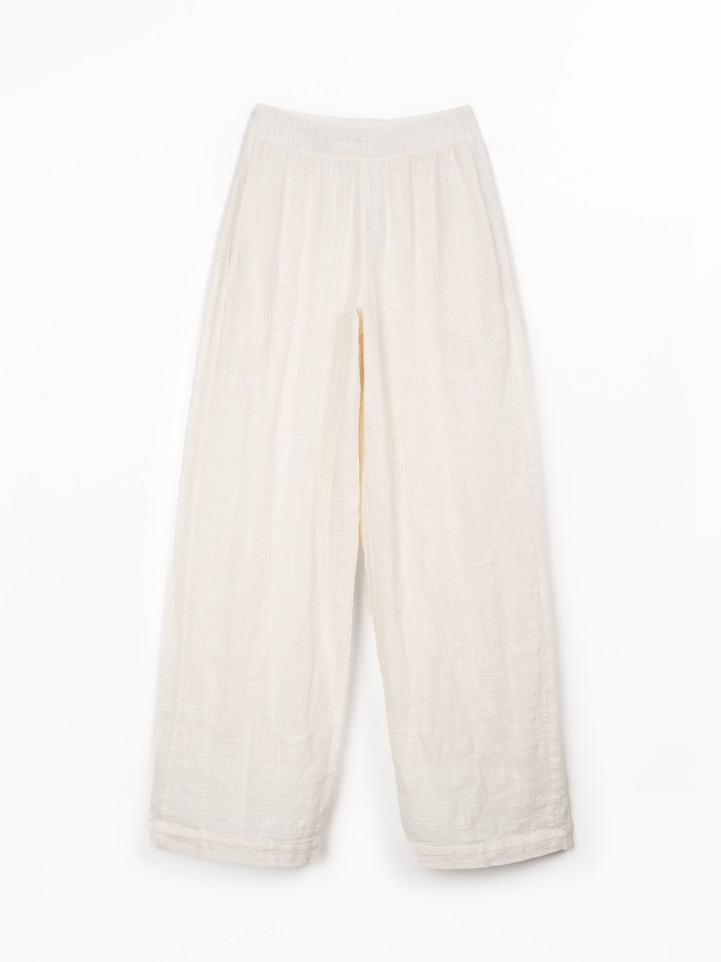 Pantalones de tejido de algodón orgánico con cintura elástica