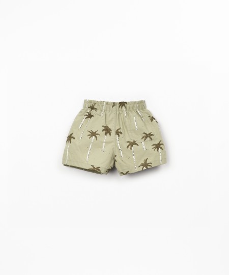 Short de bain à imprimé palmiers