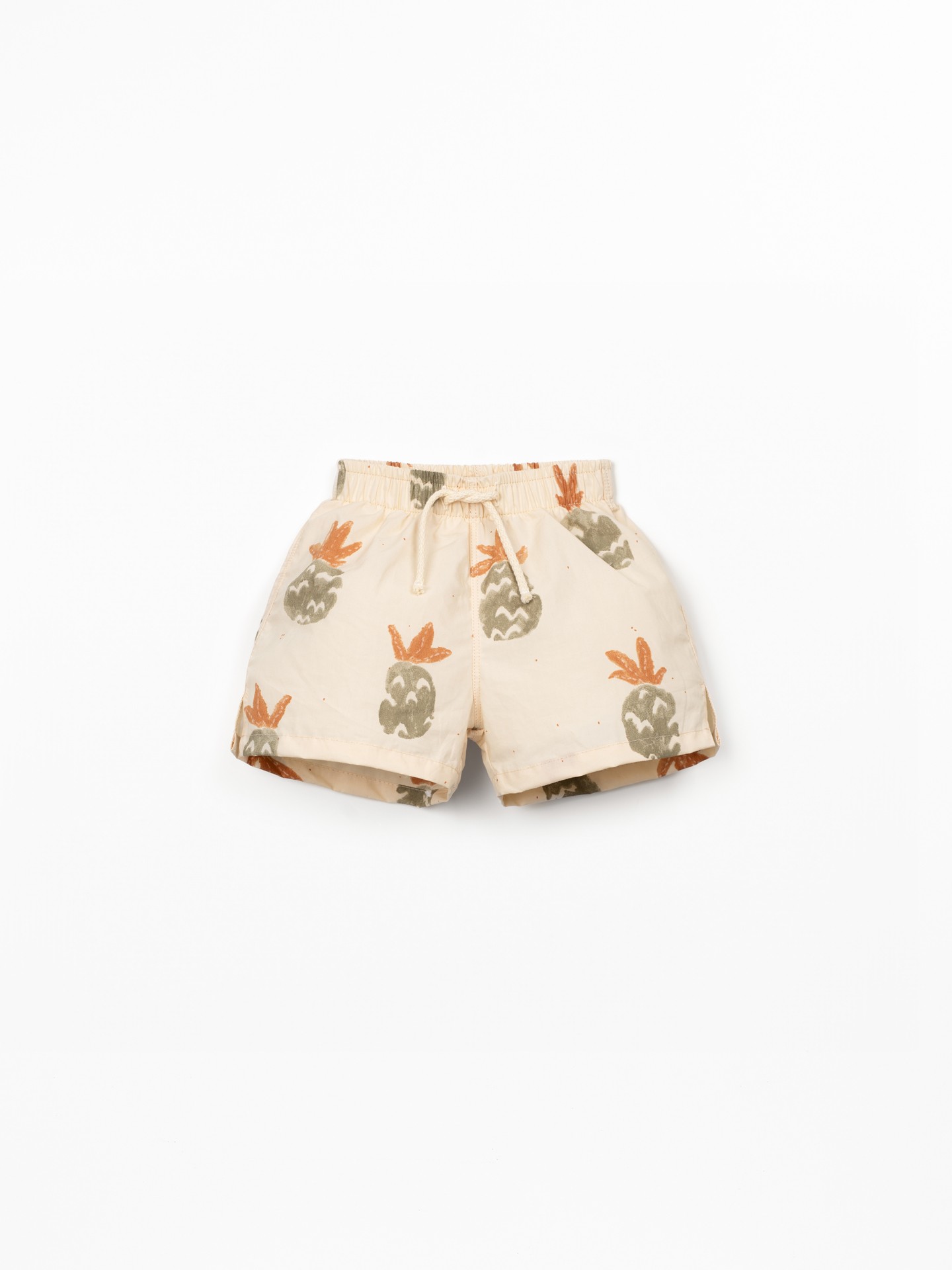 Swim shorts with palm pineapple print