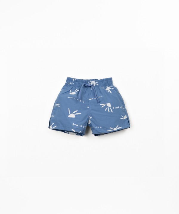 Short de bain imprimé soleil