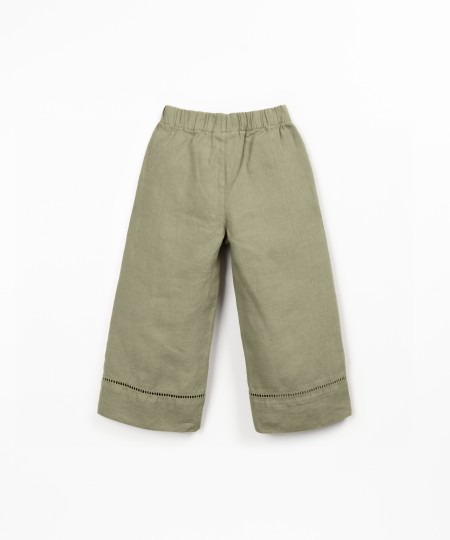 Pantalones de lino con cinturón elástico