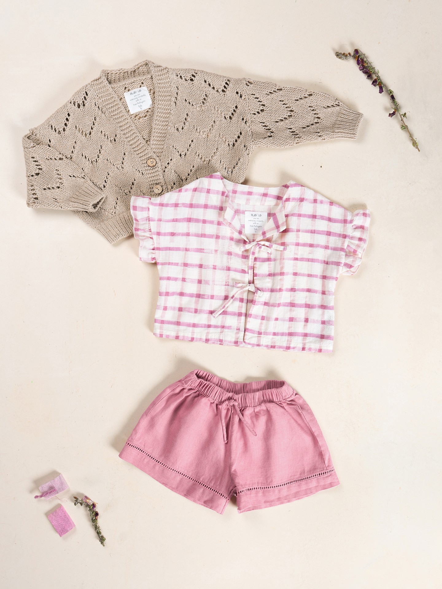 Short en lin avec ceinture élastique