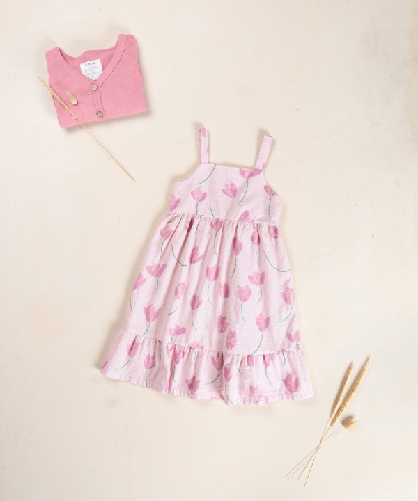 Dress with tulip print