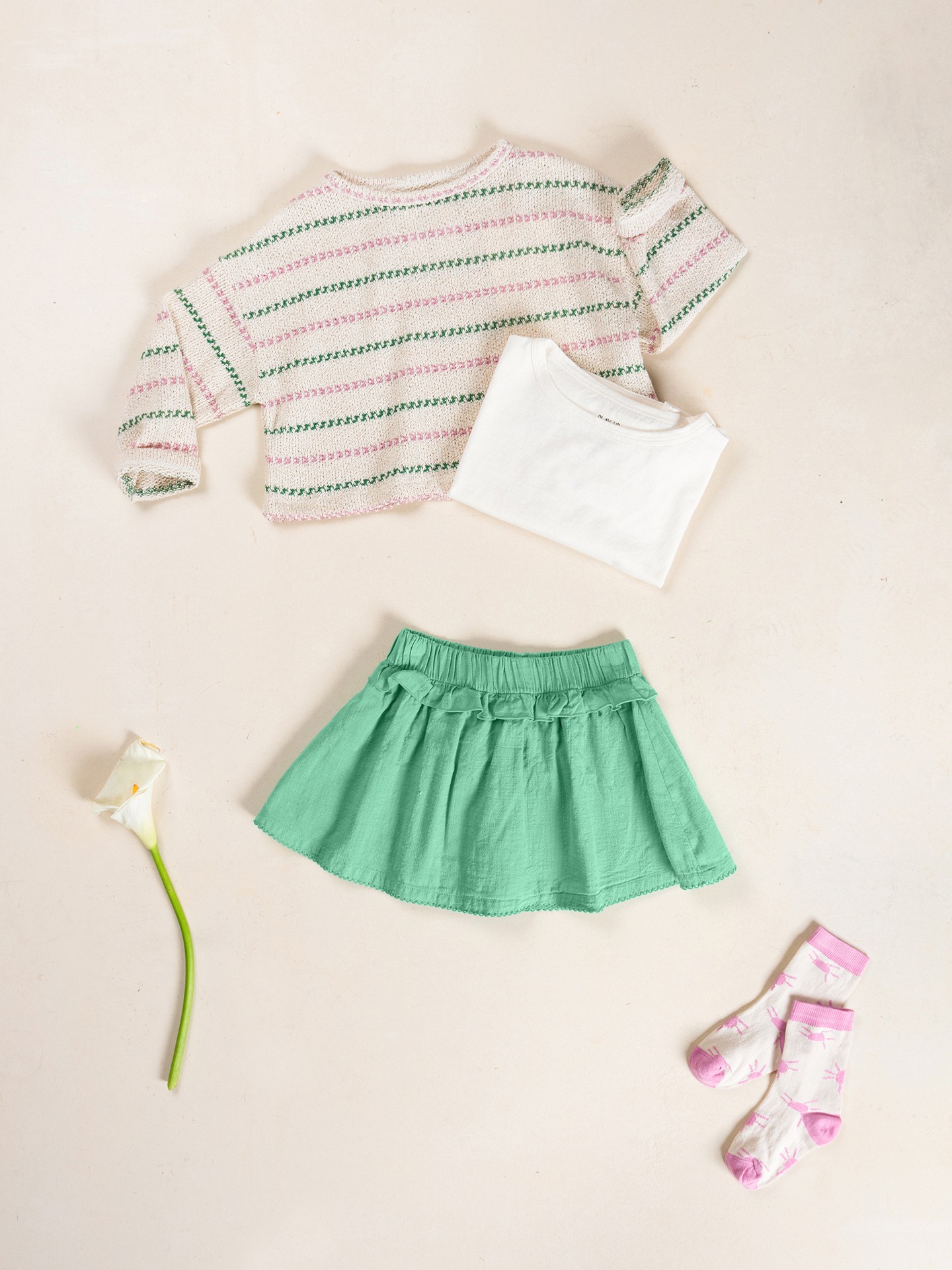 Falda-pantalón de tejido de algodón orgánico