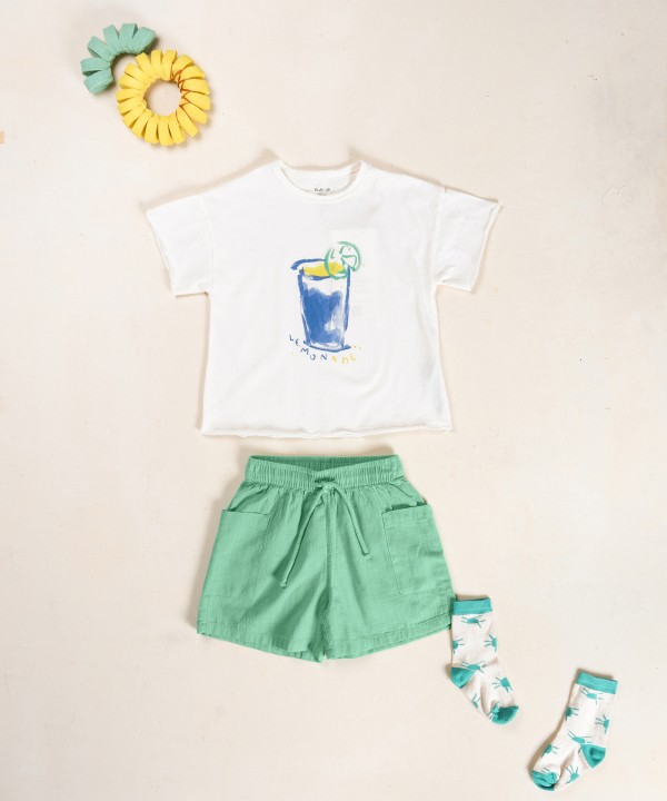 Pantalones cortos de tejido con cord�n ajustable