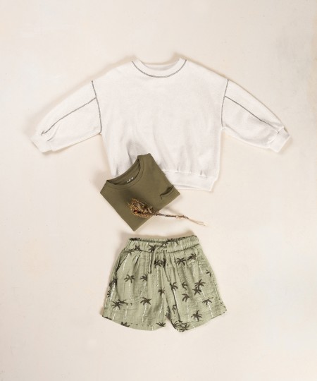 Camisola com mistura de fibras recicladas