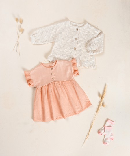 Vestido combinado de algodón orgánico y algodón reciclado