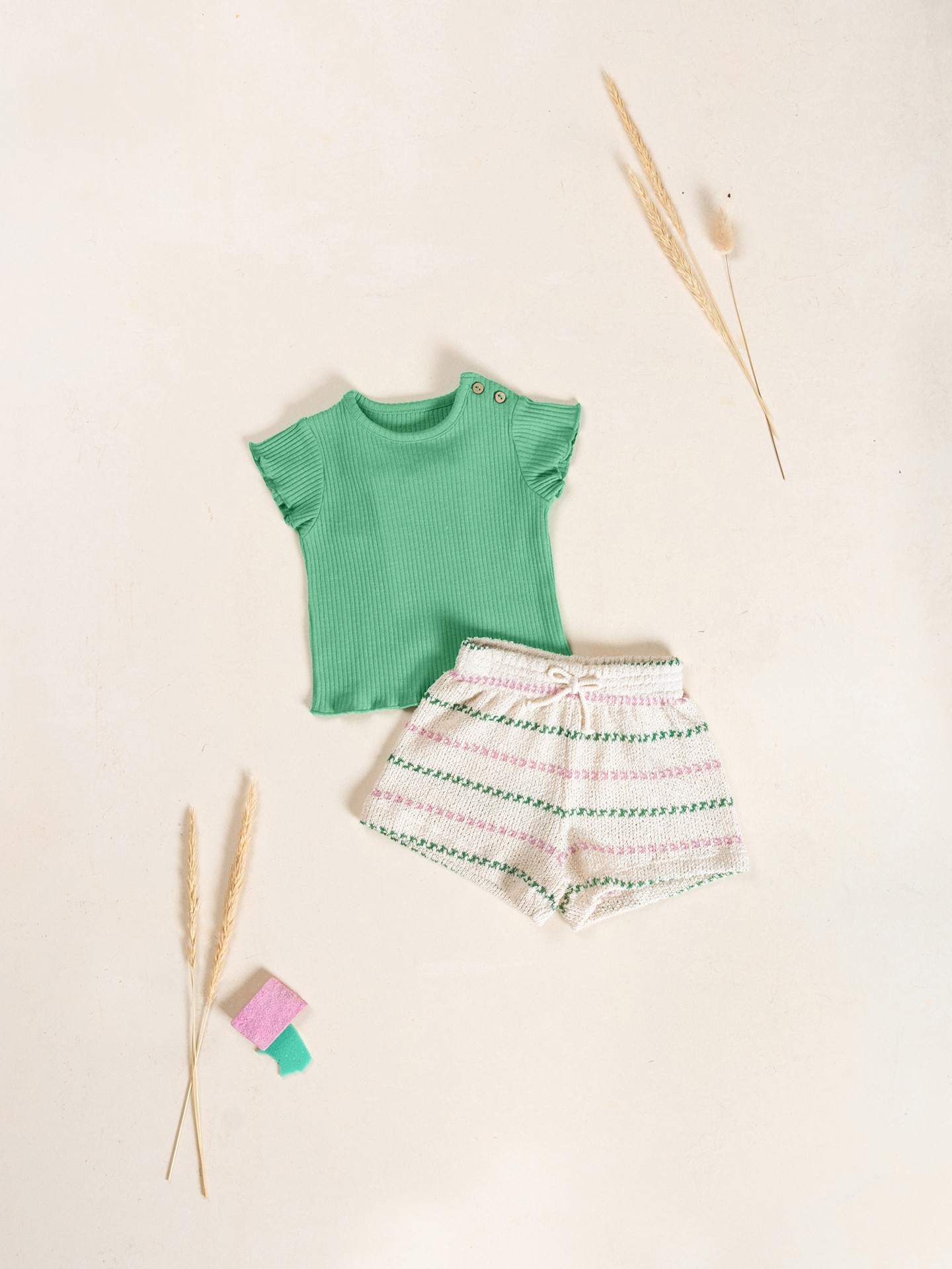 T-shirt en jersey côtelé de coton biologique