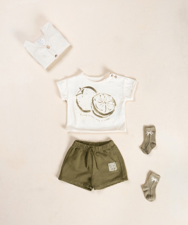 Calção de malha com desenho