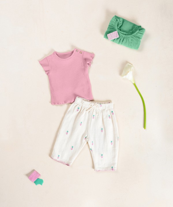 T-shirt en jersey c�tel� de coton biologique