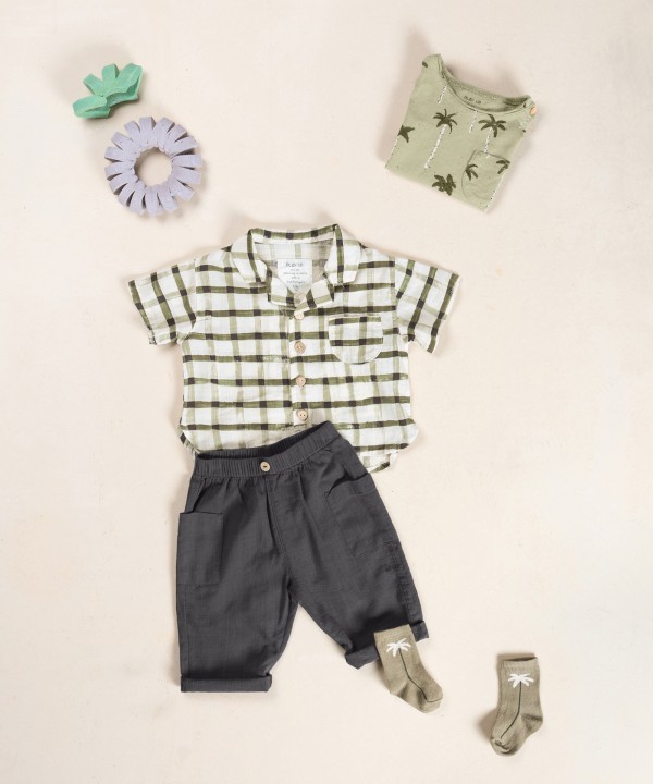 Organic cotton fabric trousers