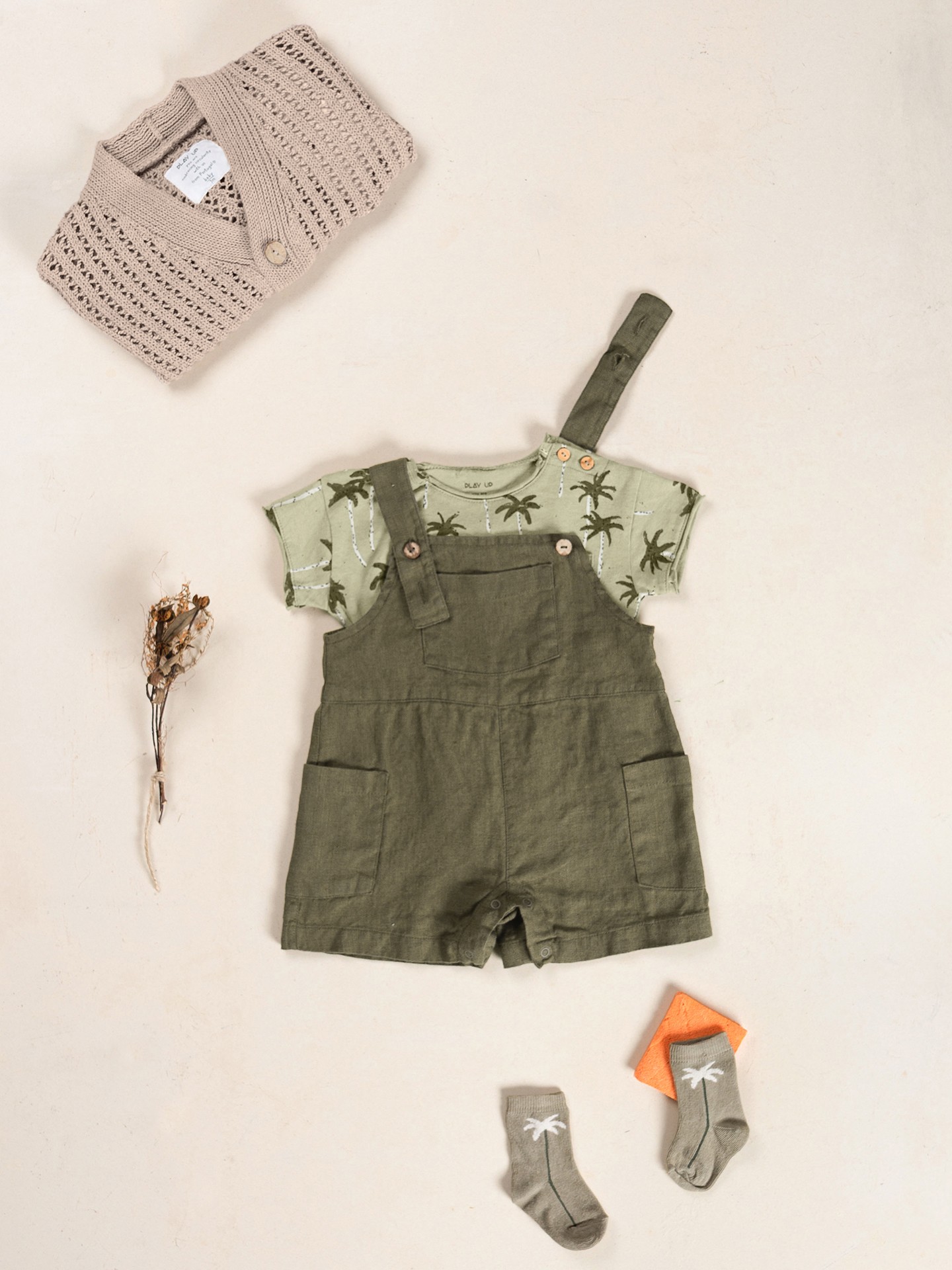 Linen fabric jumpsuit