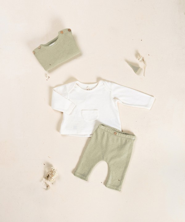 Pull en maille en coton biologique et recycl?