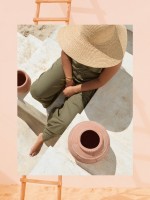 Jersey trousers in organic cotton and linen