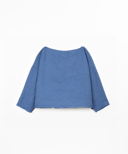 Linen sweater with boat neckline