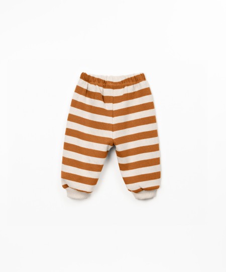 Striped leggings with elastic waistband