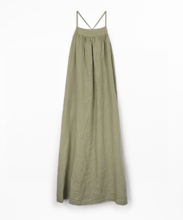 Vestido comprido em linho 