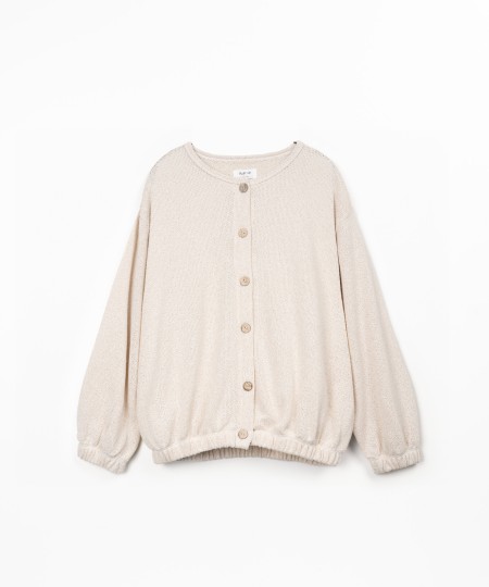 Knit jacket with coconut buttons