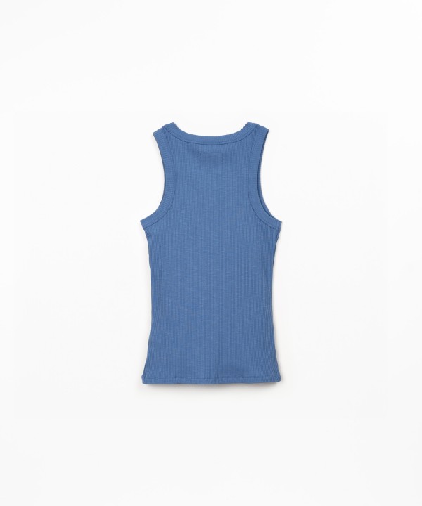 Sleeveless top in ribbed jersey