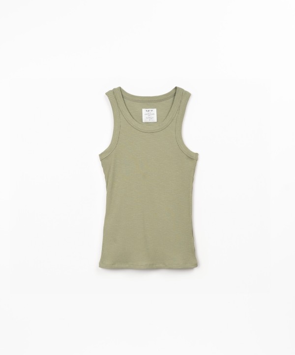 Sleeveless ribbed jersey top