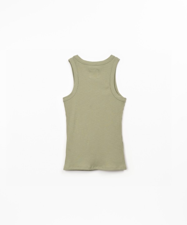 Sleeveless ribbed jersey top