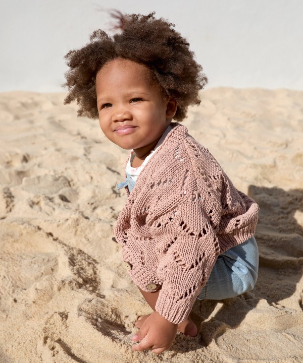 Casaco tricot com bot�es de coco