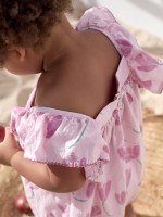 Vestido de tecido com estampado de tulipas Vestido de tecido com estampado de tulipas