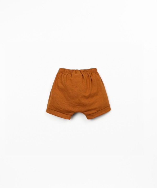 Knit shorts in organic cotton and linen