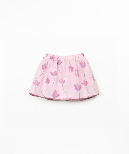 Jupe-culotte en coton biologique avec imprimé tulipes