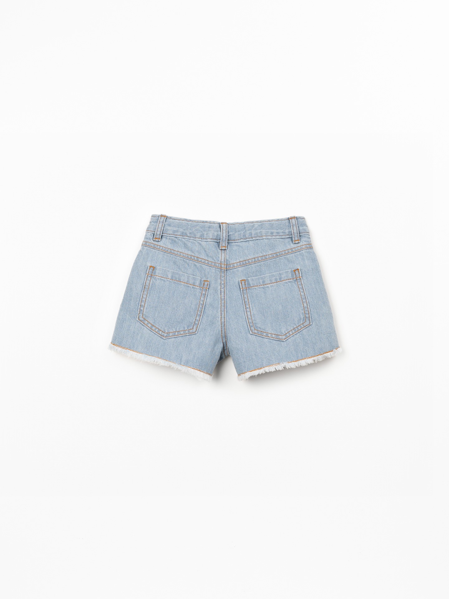 Cotton denim shorts with pockets