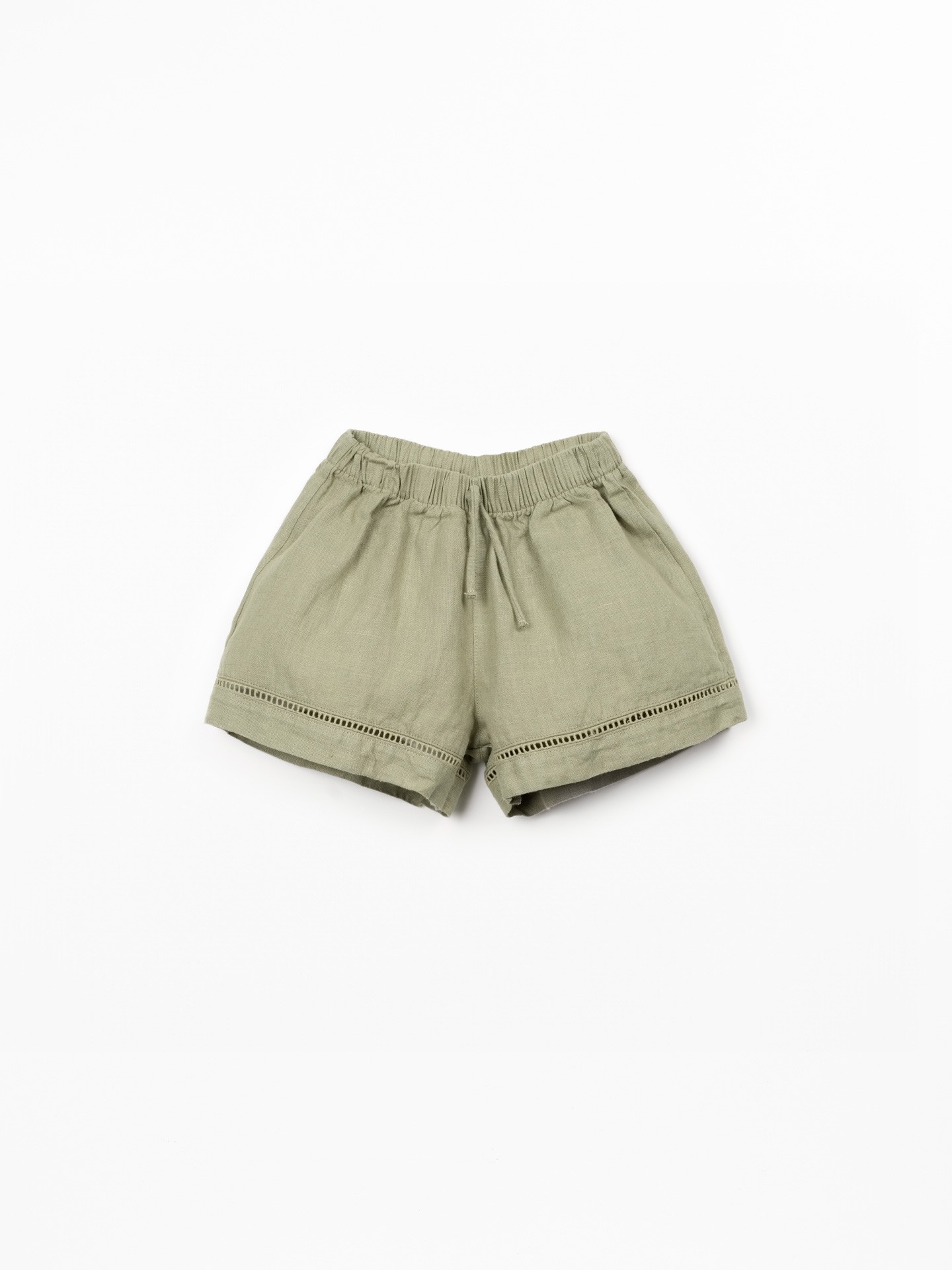 Short en lin avec ceinture élastique