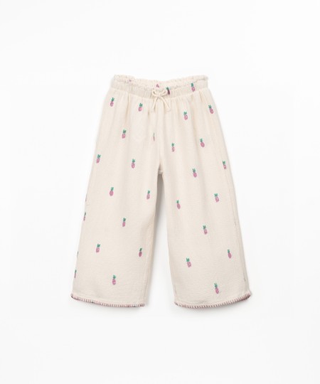Pantalon en tissu avec imprimé d?ananas