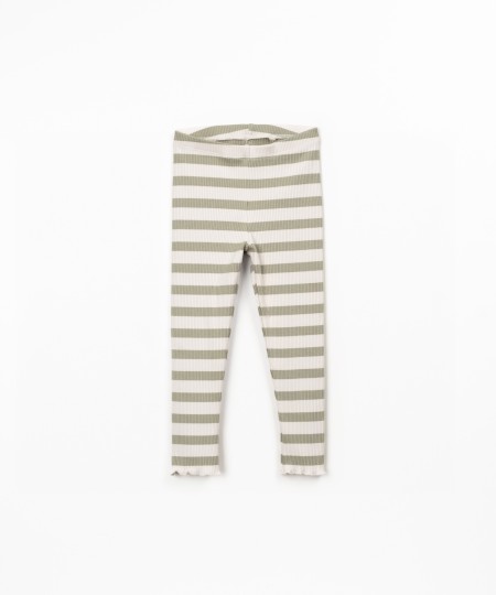Leggings �s riscas em mistura de algod�o e modal